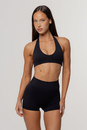 Core Define Halter Crop | Black