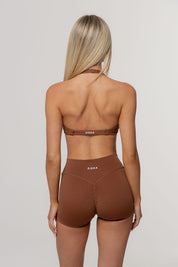Core Twist Halter Crop | Espresso