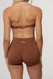 Core Twist Halter Crop | Espresso