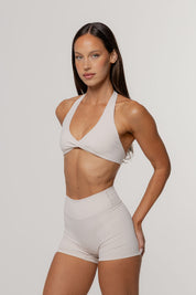 Core Twist Halter Crop | Oat