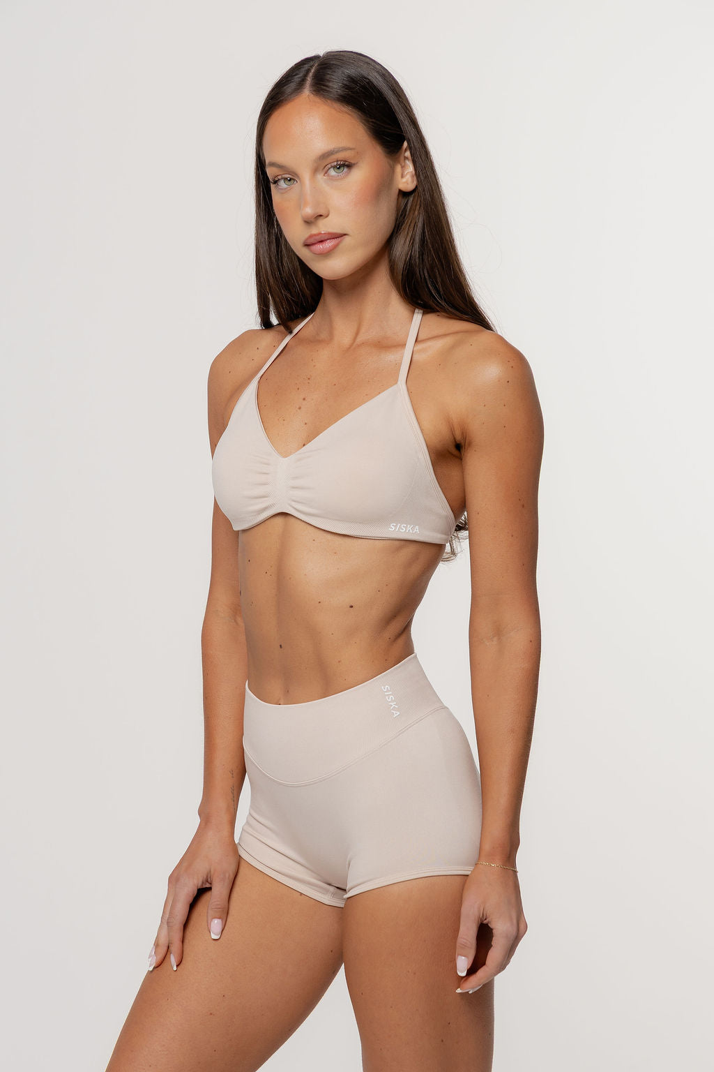 Sculpt Barely There Halter Crop | Oat