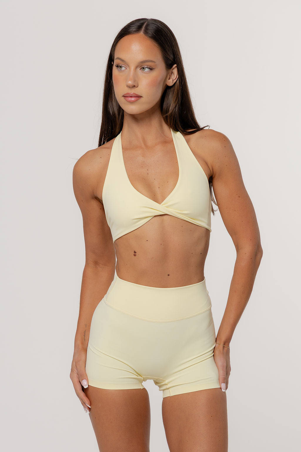 Core Twist Halter Crop | Butter