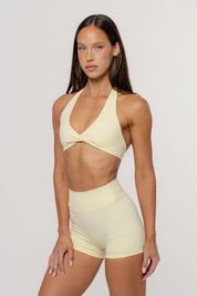 Core Twist Halter Crop | Butter