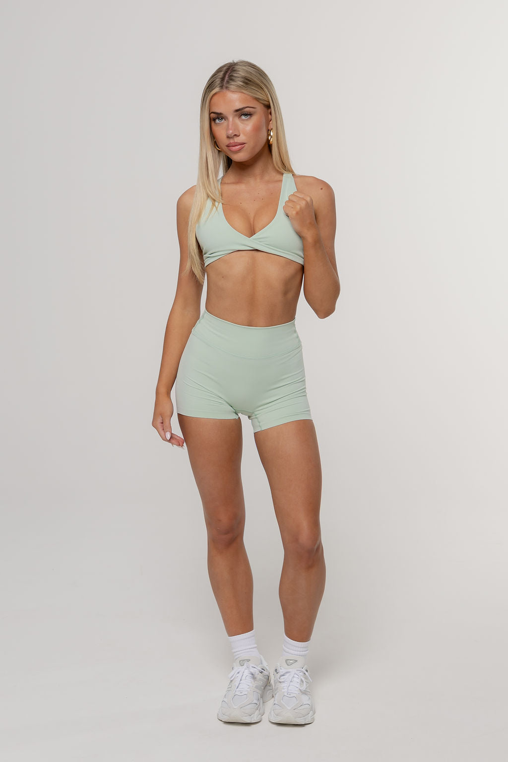 Core Twist Halter Crop | Matcha