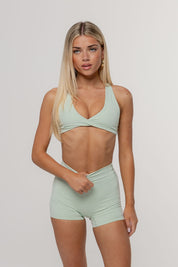 Core Twist Halter Crop | Matcha
