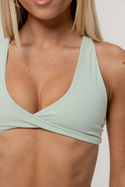 Core Twist Halter Crop | Matcha