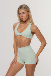 Core Twist Halter Crop | Matcha