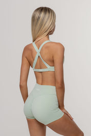 Core Twist Halter Crop | Matcha