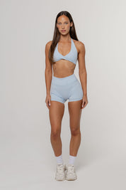 Core Twist Halter Crop | Sky