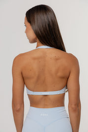 Core Twist Halter Crop | Sky