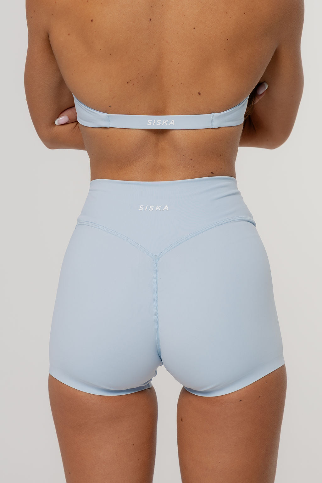 Core Twist Halter Crop | Sky