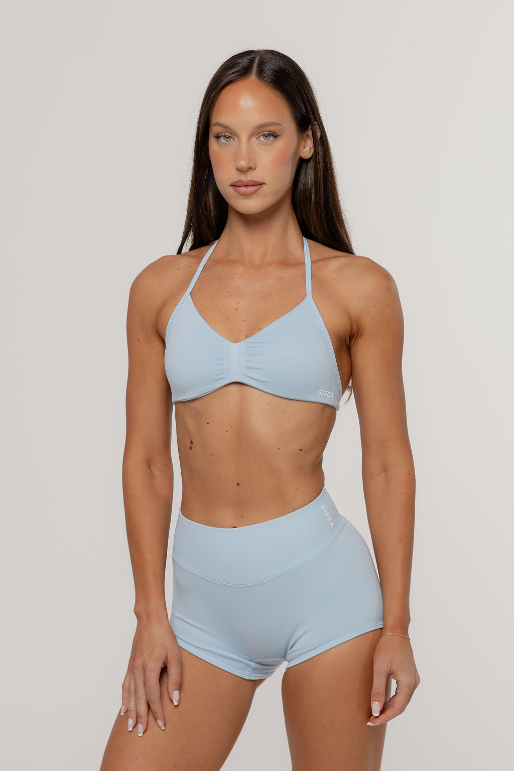 Sculpt Barely There Halter Crop | Sky