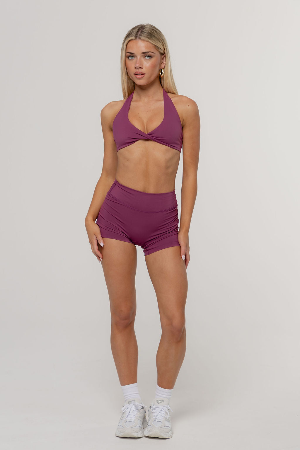 Core Twist Halter Crop | Grape