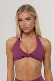 Core Twist Halter Crop | Grape