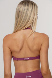 Core Twist Halter Crop | Grape