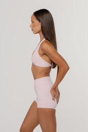 Core Twist Halter Crop | Blush