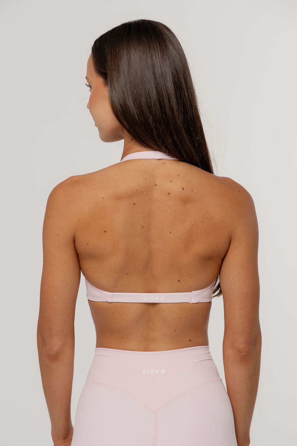 Core Twist Halter Crop | Blush