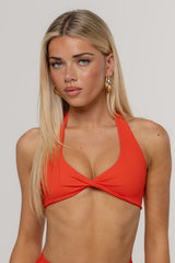 Core Twist Halter Crop | Chilli
