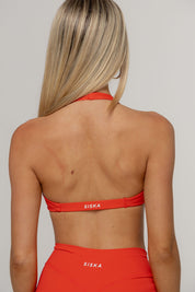 Core Twist Halter Crop | Chilli