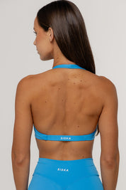 Core Twist Halter Crop | Cobalt